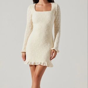 Smocked Square Neck Mini Dress